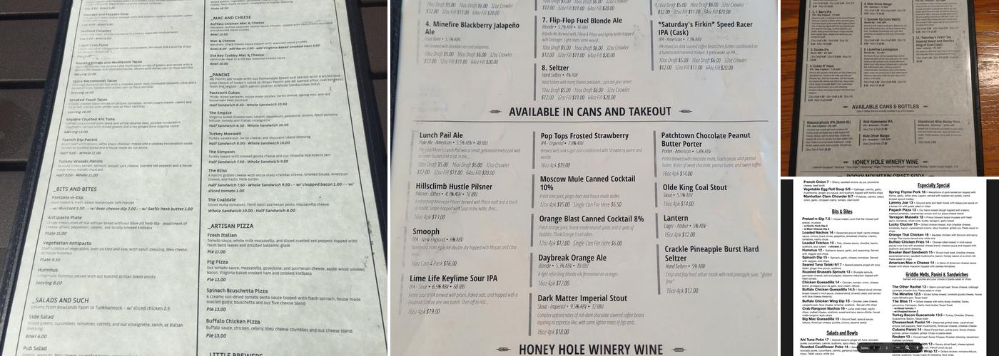 Breaker Brewing Company Menu