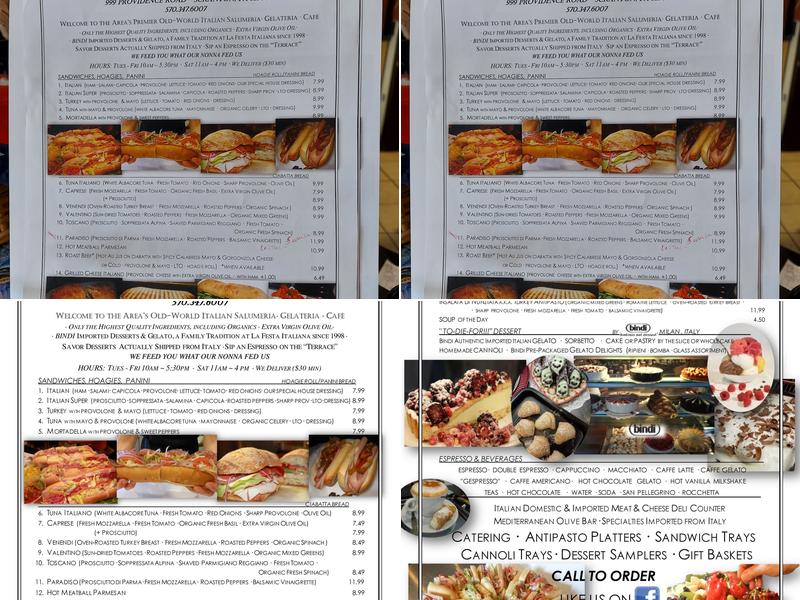 Amendola Deli-cious Menu