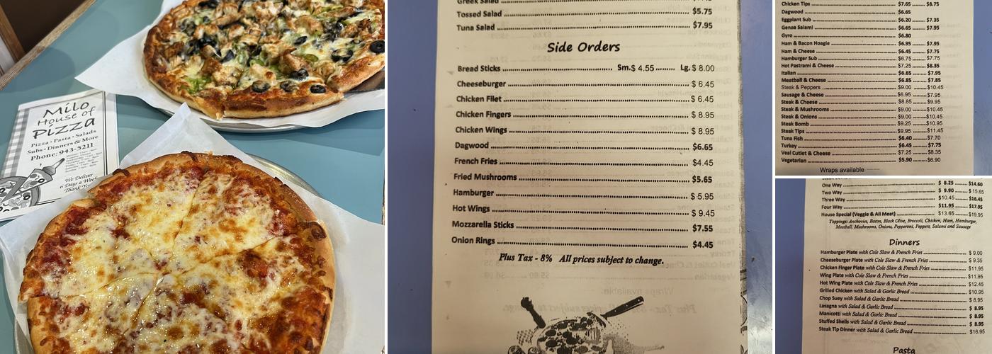 Milo House of Pizza Menu