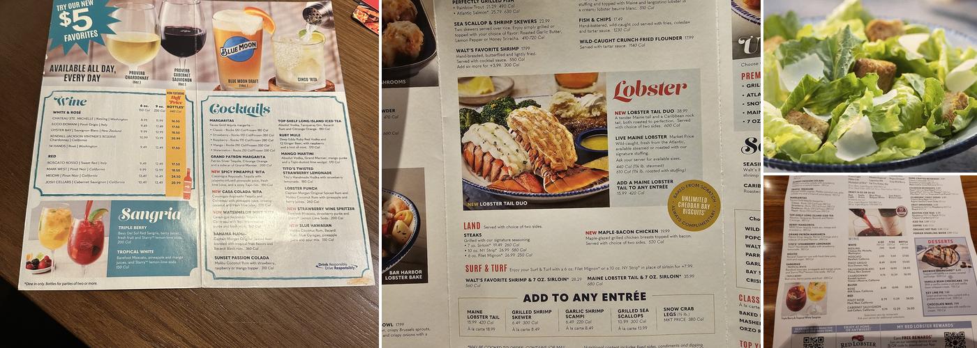 Red Lobster Menu