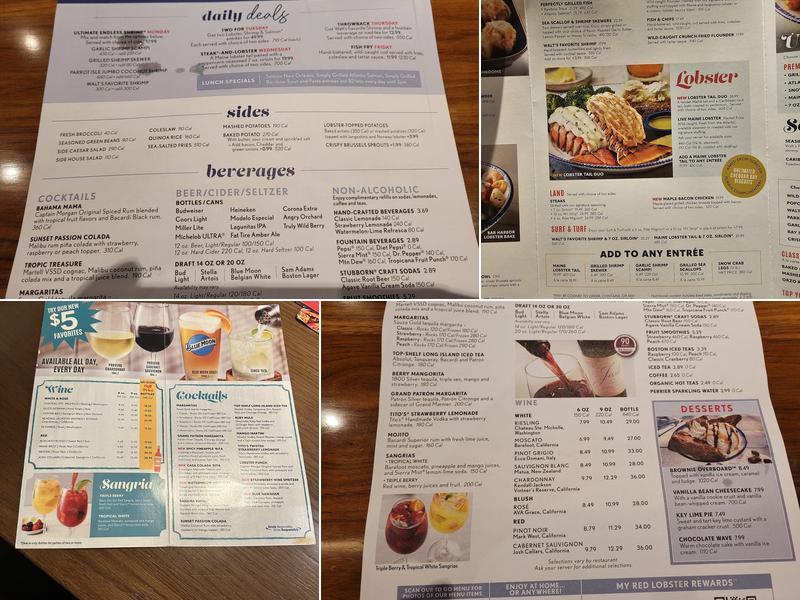 Red Lobster Menu