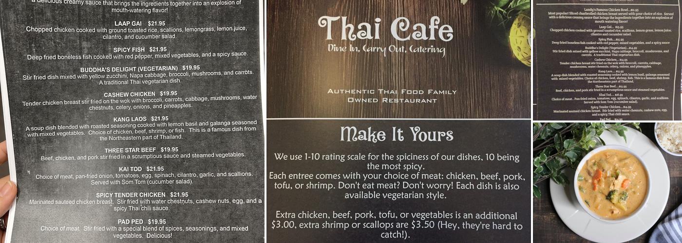 Thai Cafe Menu