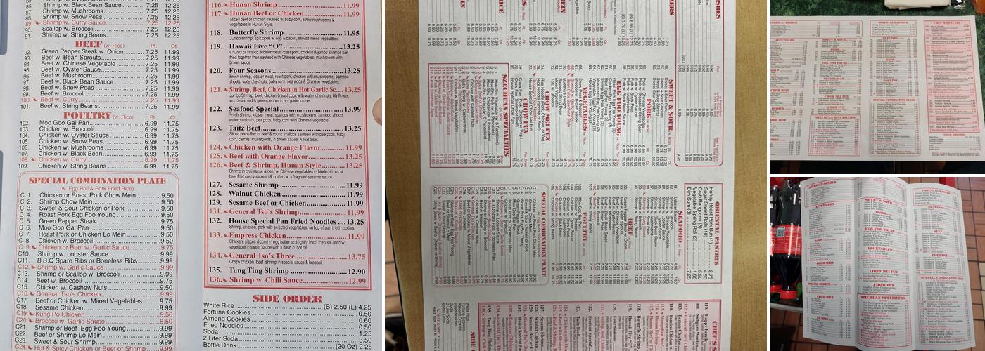 Five Star II Menu