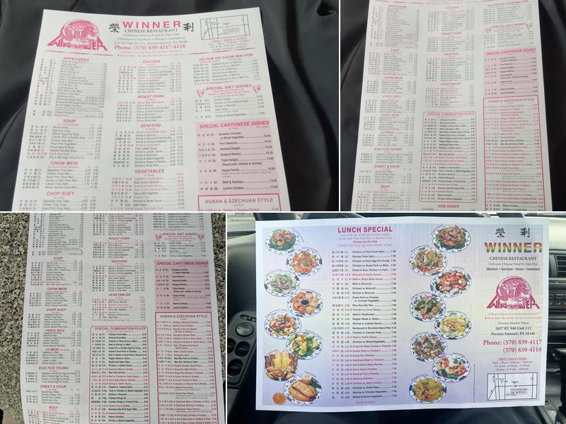 Winner Menu