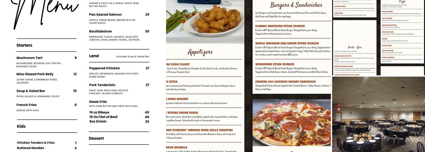Embers 1871 Menu