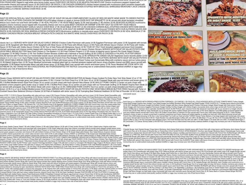 Viewmont Diner Menu