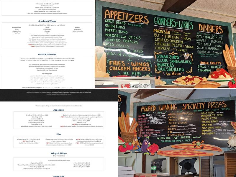 Kingston Pizza Charlestown Menu