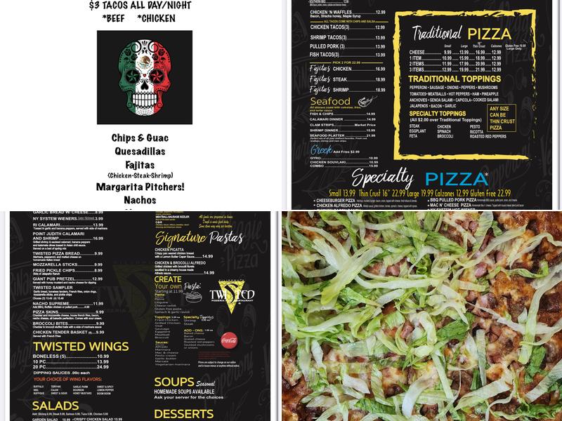 Filippou's Twisted Pizza Menu