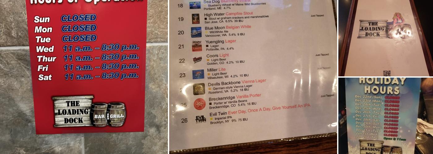 The Loading Dock Bar & Grill Menu
