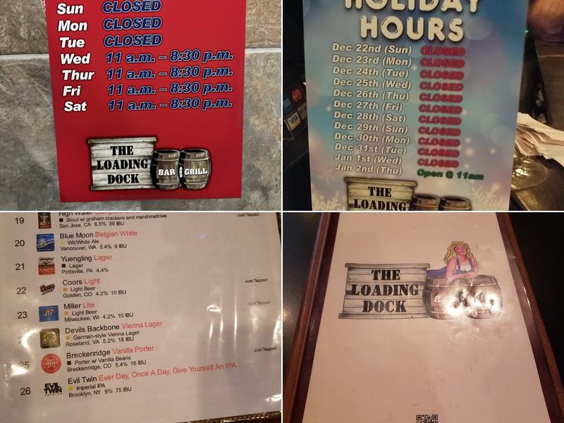 The Loading Dock Bar & Grill Menu