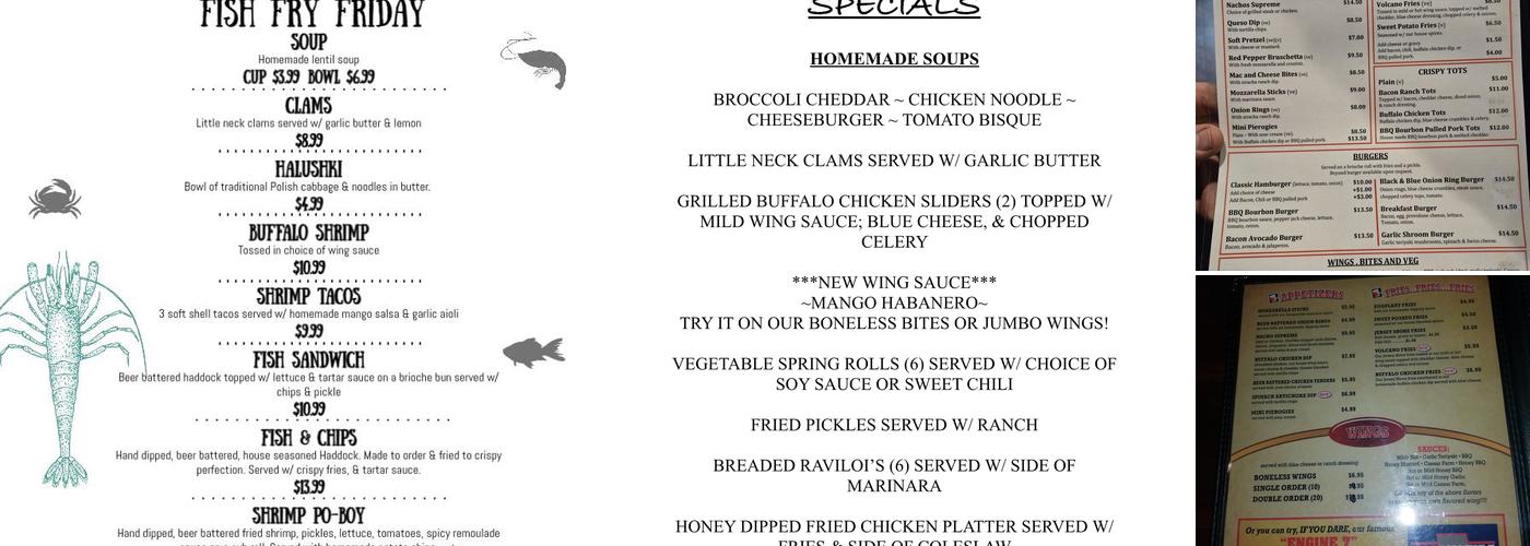 Slingshots Bar and Grill Menu