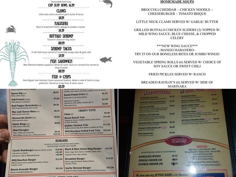 Slingshots Bar and Grill Menu