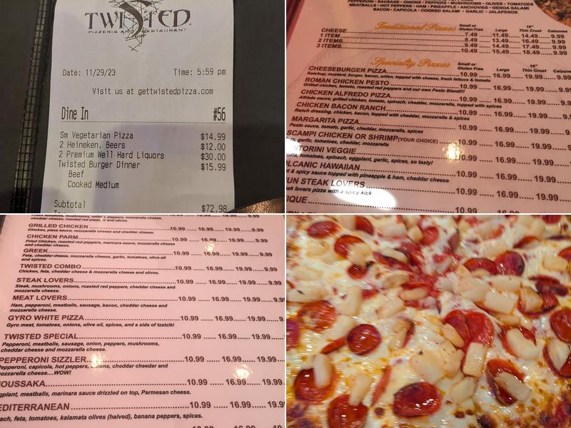 Steve Filippou's Twisted Pizza Order Online Menu
