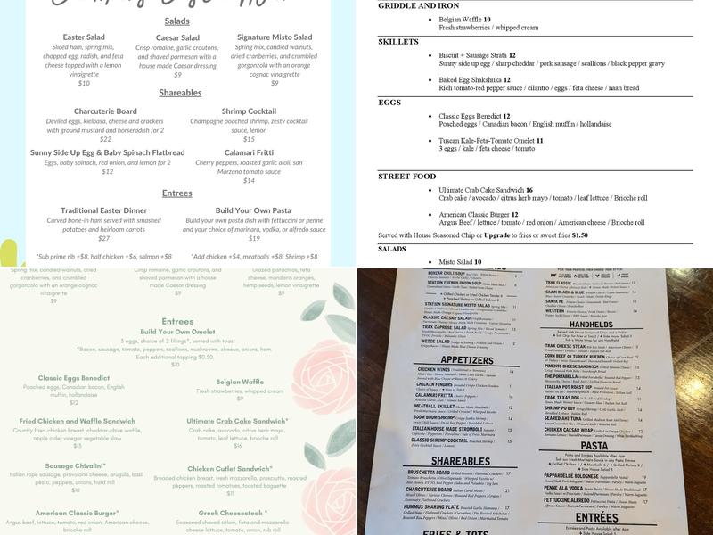 Trax Bar & Kitchen Menu