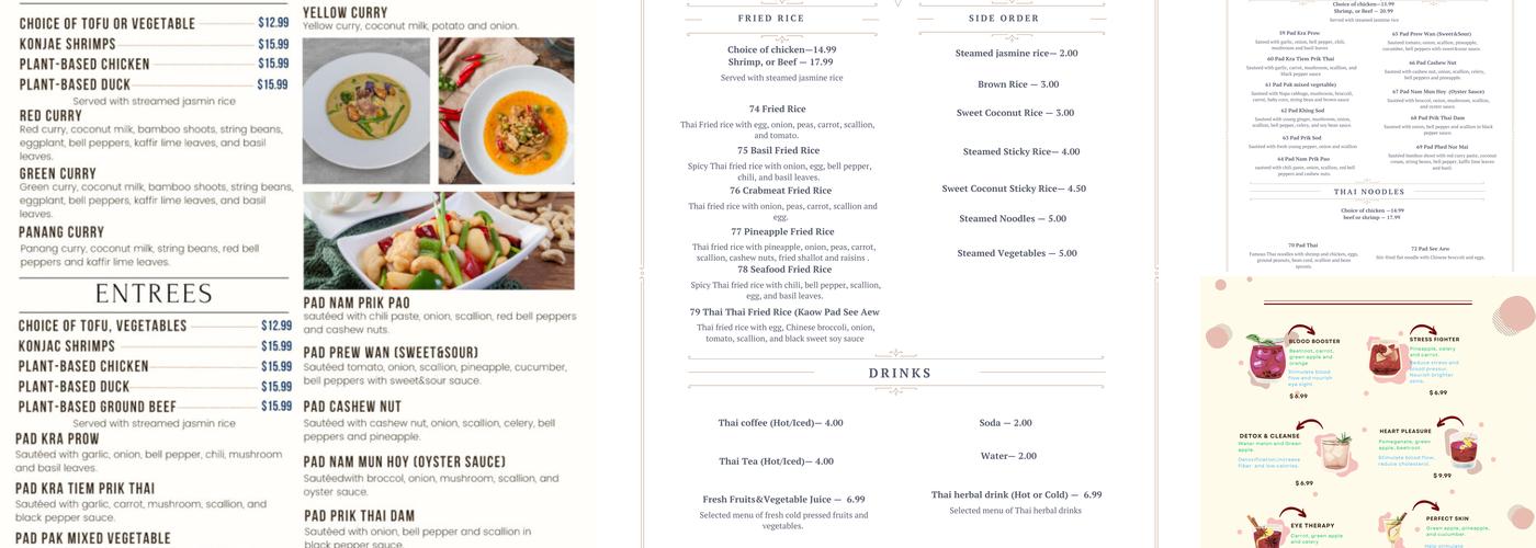 Thai Thai Scranton (By Yodthong) Menu
