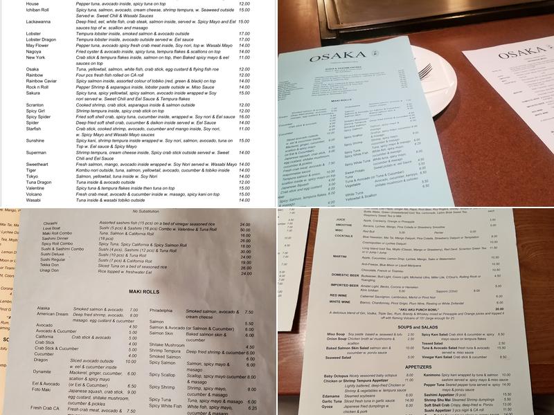 Osaka Menu