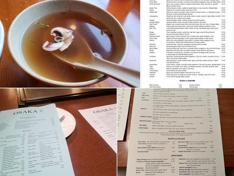 Osaka Menu