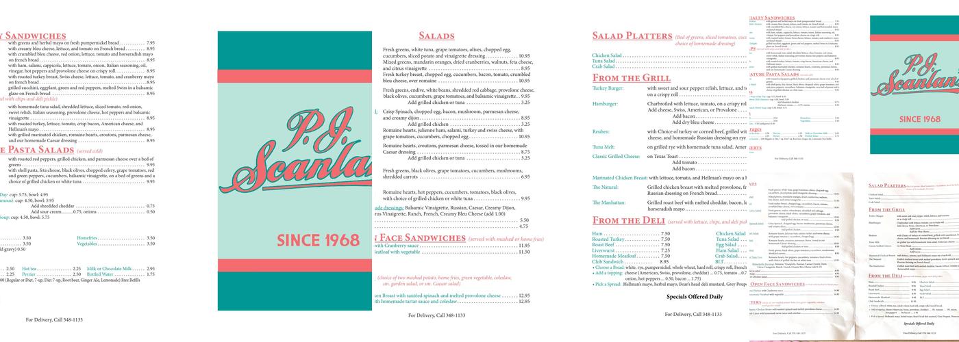 PJ Scanlan’s Menu