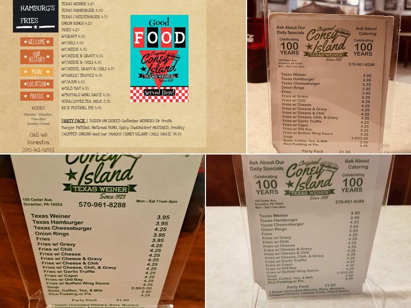 Coney Island of Scranton Menu