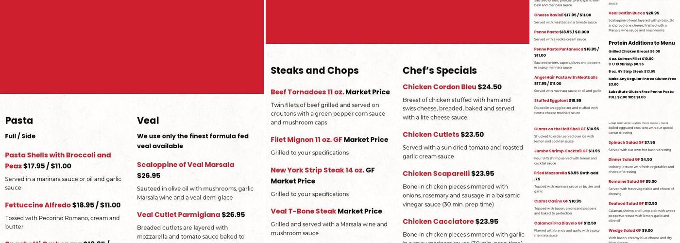 Sibio's Menu