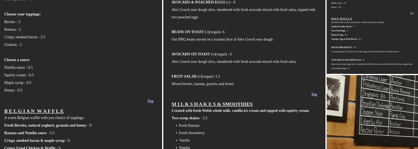 The Smoke House Menu