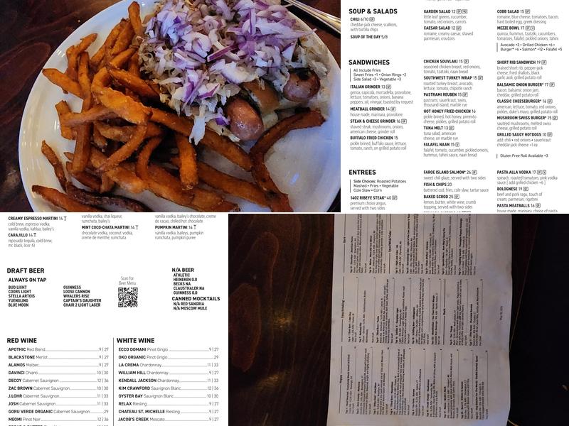 Cornerstone Pub Menu