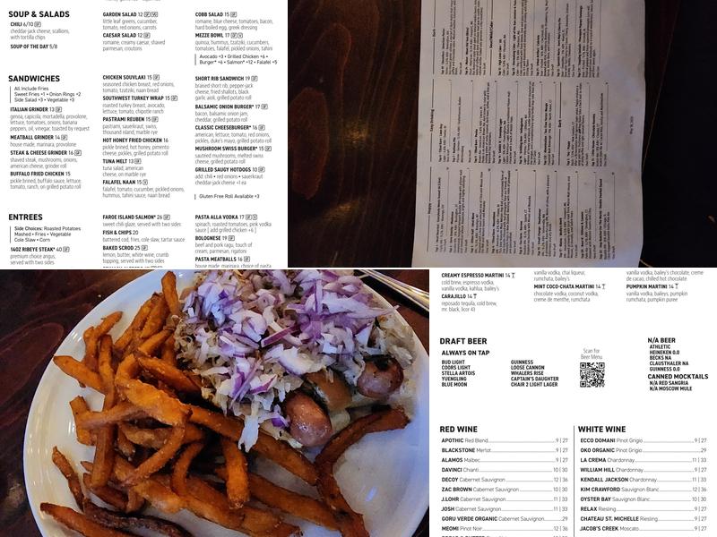 Cornerstone Pub Menu