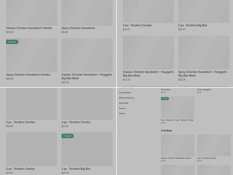 KFC Menu