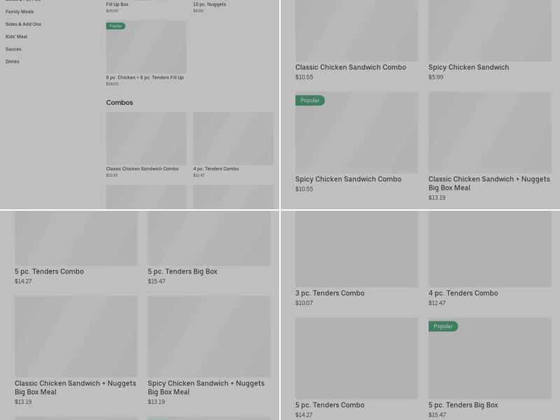 KFC Menu