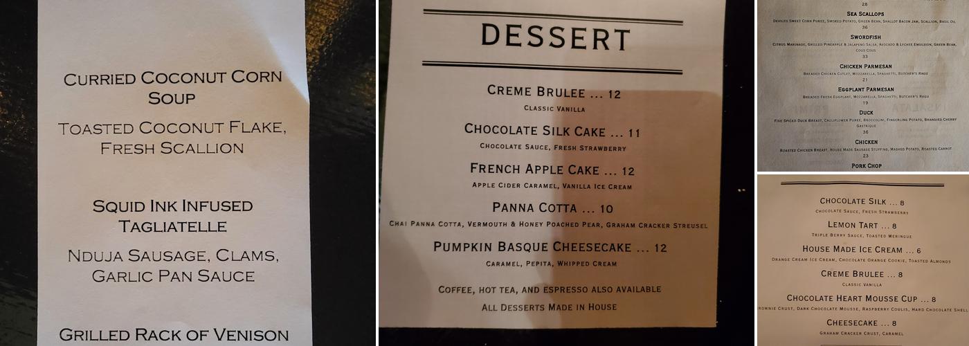 AV Restaurant Menu