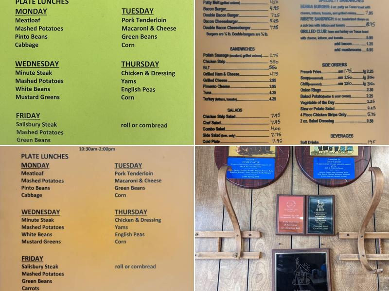 Dixie Castle Menu