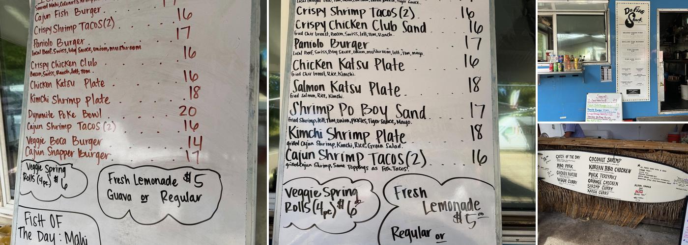 Da Fish Shack Menu