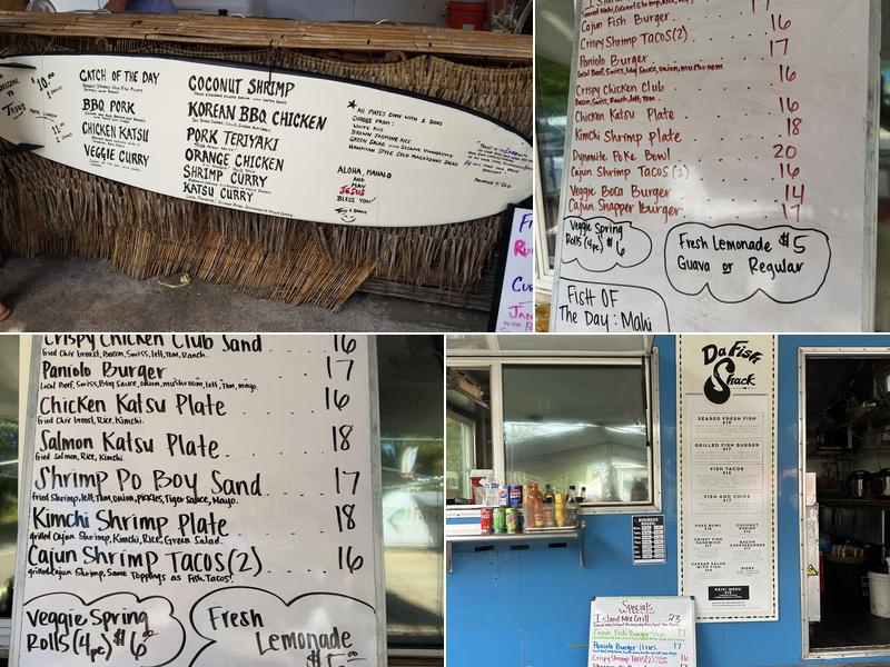Da Fish Shack Menu