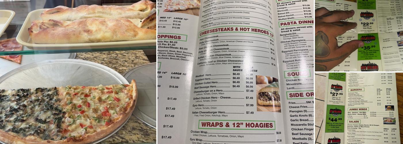 NYC Village Pizza Menu