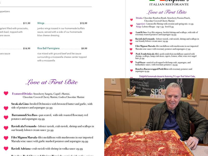 Bruno Scipioni's Italian Ristorante & Pizzeria Menu