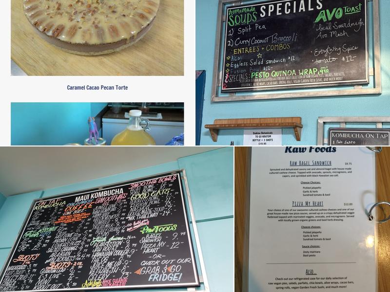 Maui Kombucha Menu