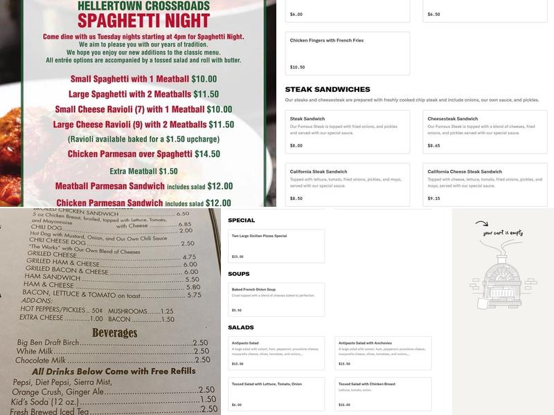 Hellertown Crossroads Hotel Menu