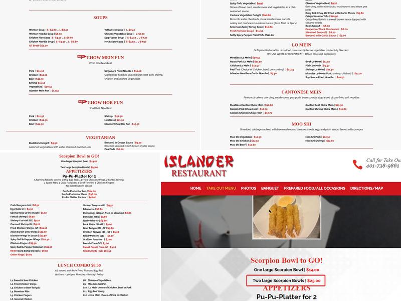 Islander Restaurant Menu