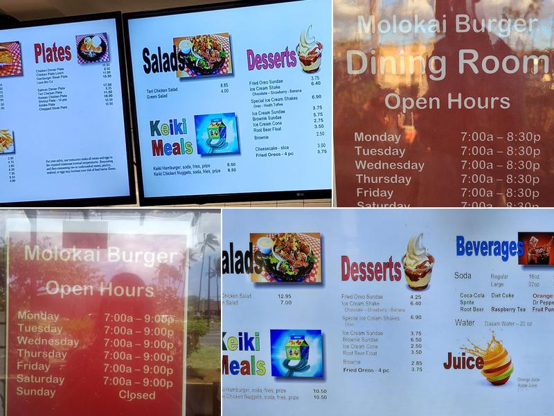 Moloka‘i Burger Menu