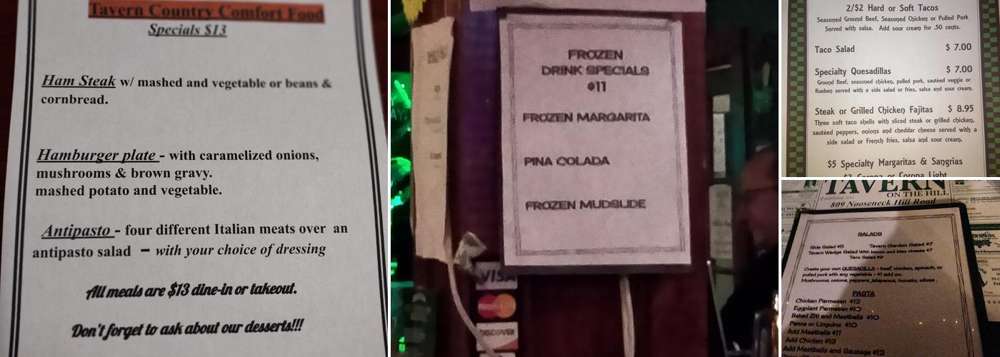 Tavern on the Hill Menu