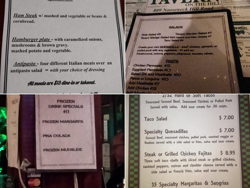 Tavern on the Hill Menu