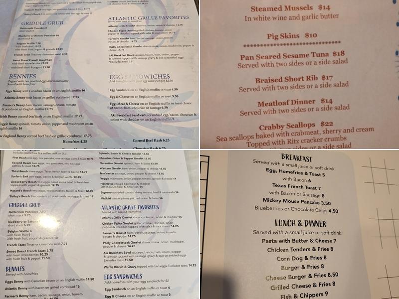 Atlantic Grille Menu