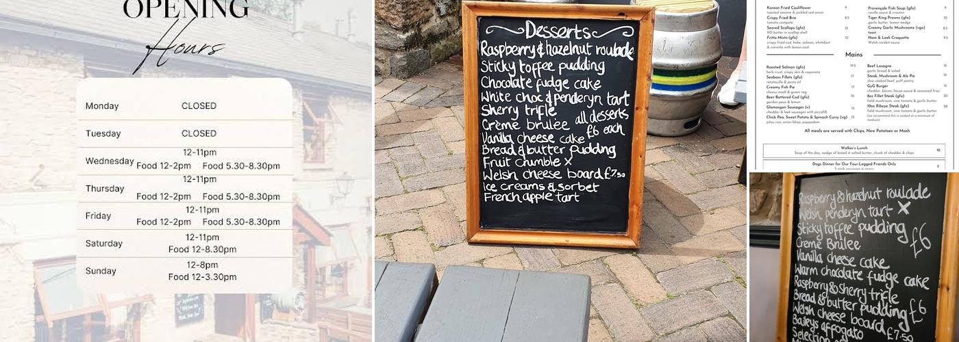 The Gwaelod-y-Garth Inn Menu