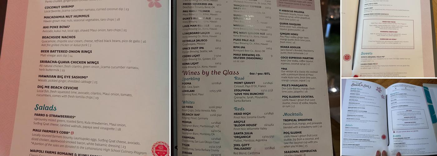 Leilani's on the Beach Menu