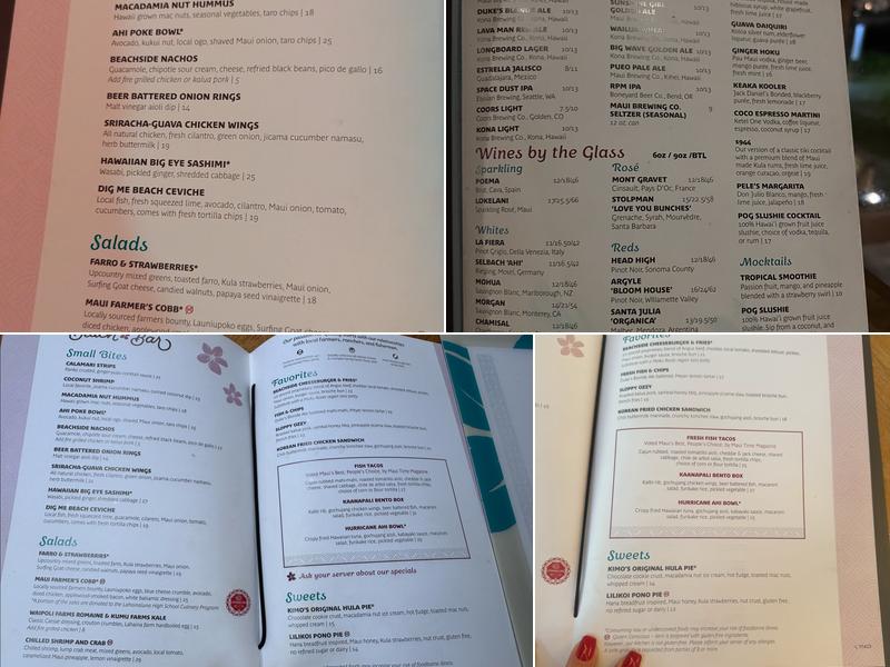 Leilani's on the Beach Menu