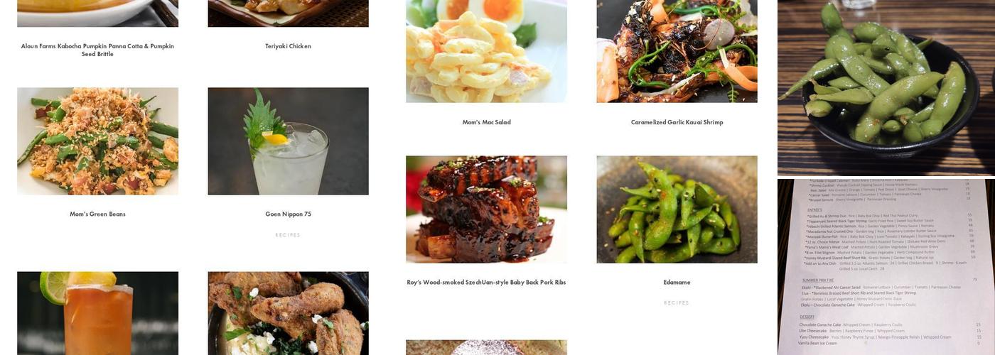 Roy's Menu