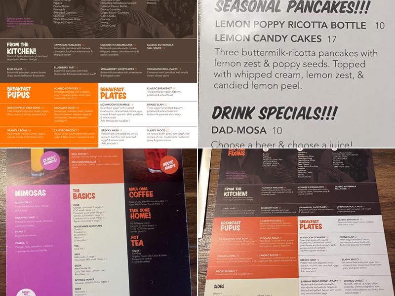 Slappy Cakes Franchise Menu