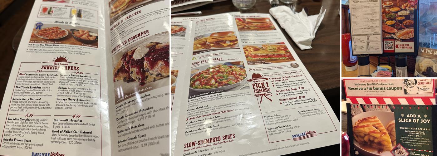 Bob Evans Menu