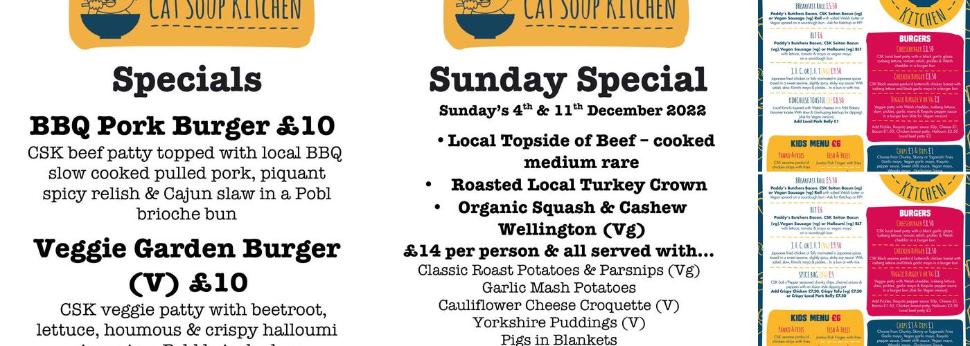 Cat Soup Kitchen Menu