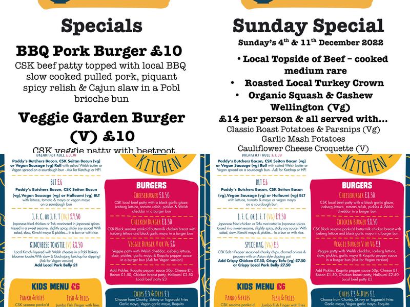 Cat Soup Kitchen Menu